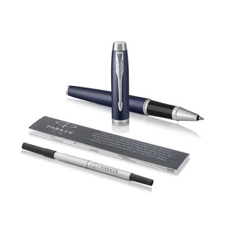 Penna roller Parker IM punta F inchiostro nero Blue GT 1931661